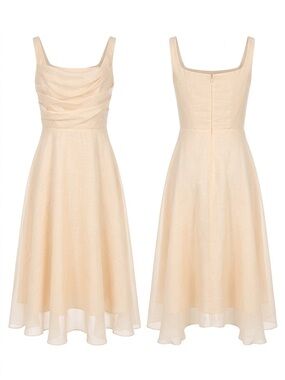 Cici (CiCi) Bianca Cami Midi Dress - Beige